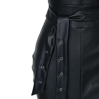 Abby Leather Split Dress