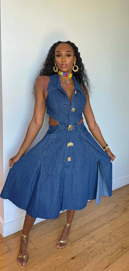 Denim Plea Dress