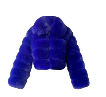 Fiona Faux Fur Coat Blue